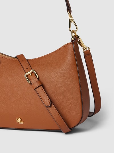 Lauren Ralph Lauren Schultertasche mit Label-Applikation Modell 'DANNI' Cognac 3