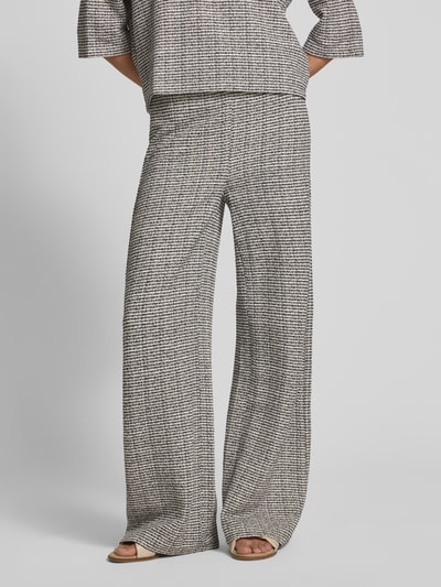 Christian Berg Woman Spodnie materiałowe z szeroką nogawką i fakturowanym wzorem Ciemnoniebieski 4