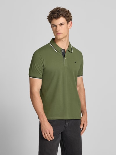 Champion Slim Fit Poloshirt mit Label-Stitching Oliv 4