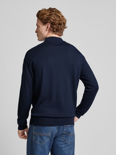 Scotch & Soda Strickpullover mit Stehkragen Modell 'CORE' Dunkelblau 5