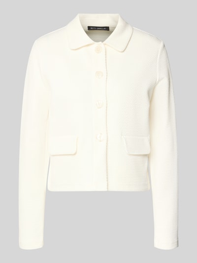 Produktfoto, Regular Fit Blazer mit Strukturmuster und Pattentaschen von Betty Barclay, cremefarben, Umlegekragen, Knopfleiste, feine Textur