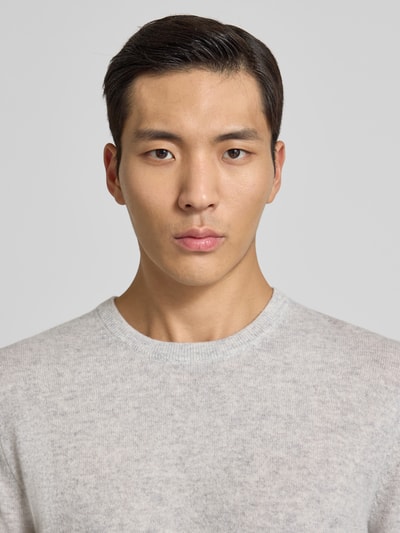 Matinique Gebreide pullover van kasjmier, model 'mordy' Lichtgrijs - 3