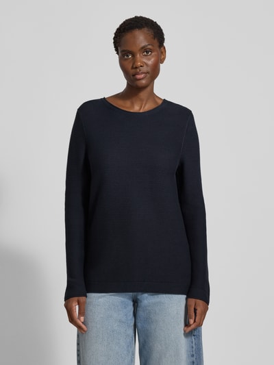 Tom Tailor Sweter o kroju regular fit z czystej bawełny Granatowy 4