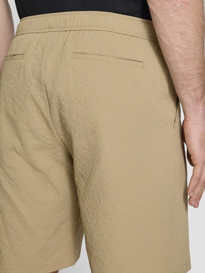 JAKE*S STUDIO MEN Shorts mit Gürtel und Gesäßtaschen Taupe 3