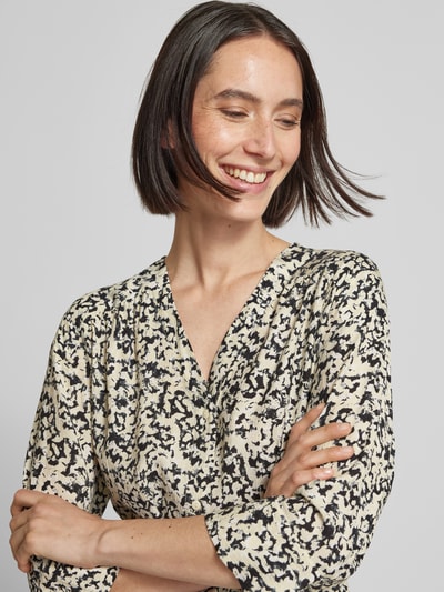 MSCH Copenhagen Knielanges Kleid mit V-Ausschnitt Modell 'Jusia' Offwhite 3