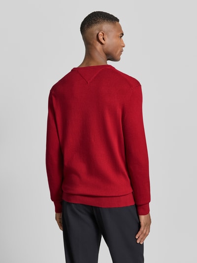 Tommy Hilfiger Sweter z dzianiny o kroju regular fit z mieszanki bawełny i kaszmiru Czerwony 5