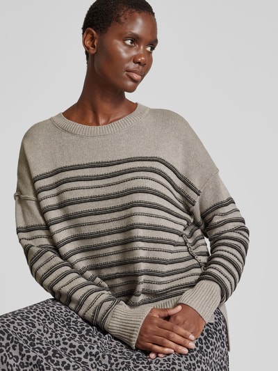 Smith and Soul Oversized Strickpullover mit gerippten Abschlüssen Taupe 3