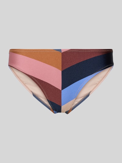 Produktfoto, High Leg Bikini-Slip Modell 'Corangs' von Barts aus farbigem Material-Mix mit Stretch-Anteil, körpernahe Passform, Label-Detail