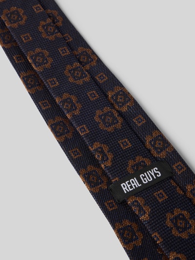 REAL GUYS Stropdas van wolmix met logopatch (8,5 cm) Cognac - 3