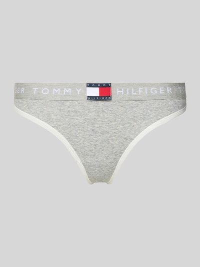 Produktfoto, String aus Baumwoll-Mix von TOMMY HILFIGER in Two-Tone-Optik mit Label-Patch, elastischer Logo-Bund, Feinripp-Struktur