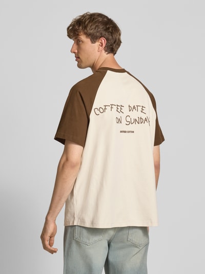 ANOTHER COTTON LAB Oversized T-Shirt mit Raglanärmeln Modell 'Coffee Date' Weiss 4