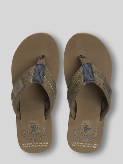 Tommy Hilfiger Zehentrenner mit Wappen Detail Khaki 3