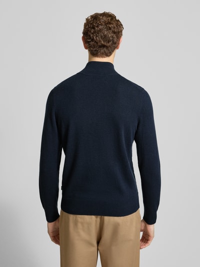 BOSS Regular fit schipperstrui van een mix van scheerwol en kasjmier, model 'HEMARLO' Marineblauw - 5