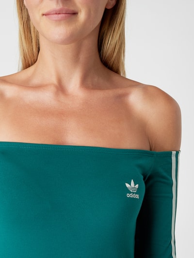 adidas Originals Off shoulder-shirtjurk met stretch  Groen - 3