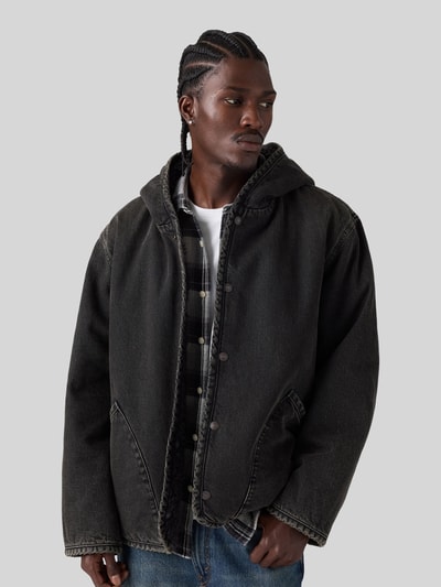 Levi's® Loose Fit Jacke aus Denim mit Kapuze und Innenfutter Black 1