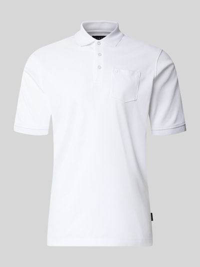 bugatti Regular Fit Poloshirt mit Brusttasche und Label-Stitching Weiss 2