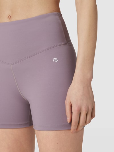 Anine Bing Radlerhose mit Label-Print Lavendel 3