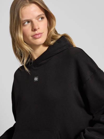 Calvin Klein Jeans Bluza z kapturem i kieszenią kangurką Czarny 3