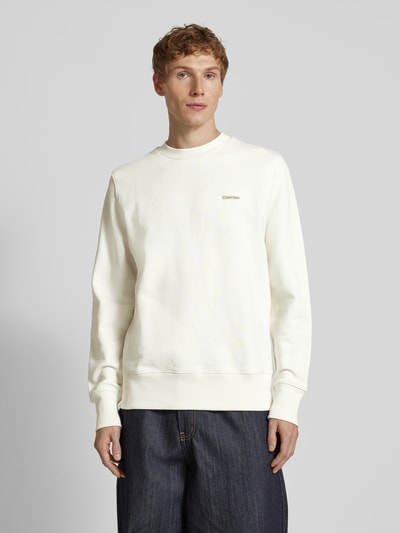 Calvin Klein Jeans Sweatshirt met labelpatch Offwhite - 4