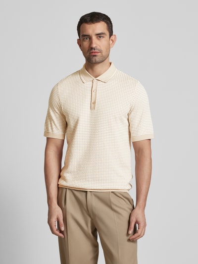 Cinque Regular Fit Poloshirt mit Strukturmuster Modell 'FLAVIN' Beige 4