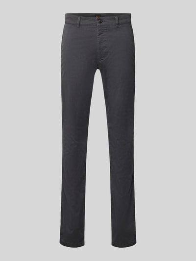 Produktfoto, Slim Fit Chino aus Baumwoll-Mix Modell 'Chino Slim 2' von BOSS in Dunkelblau mit glatter Textur, Herren Chino von BOSS Orange