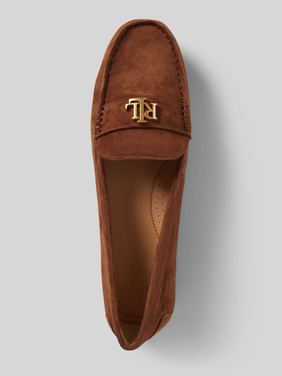 Lauren Ralph Lauren Leren loafers met labelapplicatie, model 'BARNSBURY' Cognac - 3