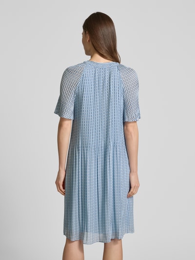 comma Knielanges Kleid mit Schlüsselloch-Ausschnitt Blau 5