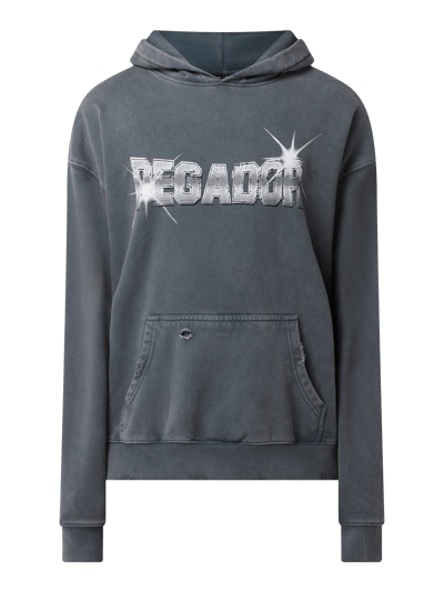 Pegador Oversized Hoodie mit Logo Modell 'George' Mittelgrau 2