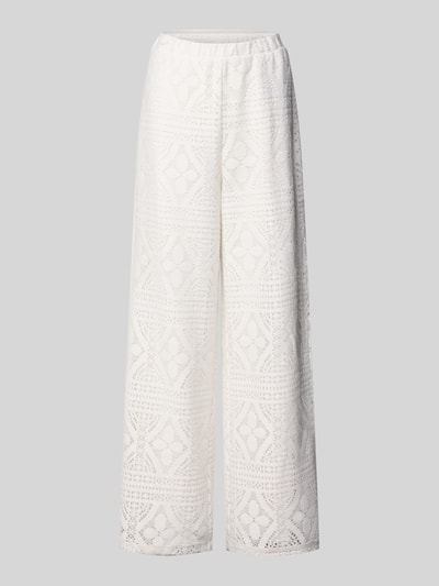 PIECES Regular Fit Weite Hose aus Baumwoll-Mix Modell 'BONNIE' Weiss 2