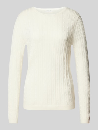 Christian Berg Woman Strickpullover mit Zopfmuster Offwhite 2