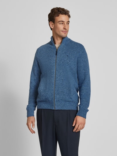 Fynch-Hatton Cardigan mit Logo-Stitching Hellblau 4