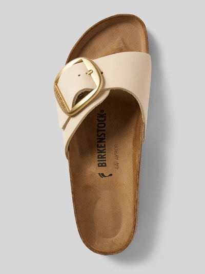 Birkenstock Pantoletten aus Leder mit Dornschließe Modell 'Madrid' Ecru 3