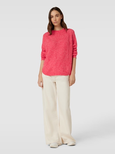MSCH Copenhagen Sweter z dzianiny w jednolitym kolorze model ‘Lessine’ Czerwony 1
