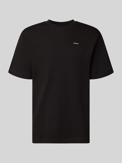 Produktfoto, Regular Fit T-Shirt mit Logo-Print Modell 'True' von G-Star Raw, czarny t-shirt, okrągły dekolt, długość tyłu w rozmiarze M: 66 cm