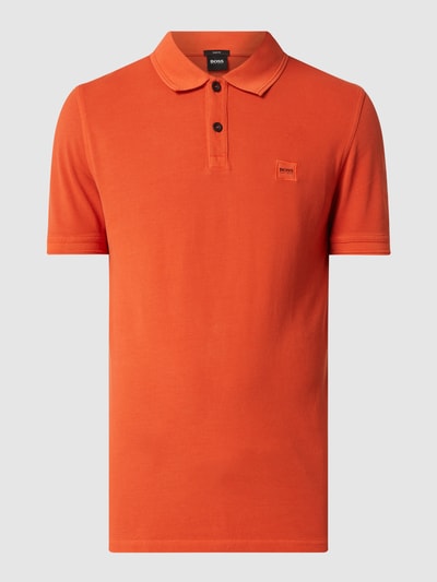 BOSS Orange Slim fit poloshirt van piqué, model 'Prime' Rood - 2