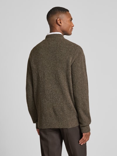MCNEAL Gebreide pullover met ribboorden Middenbruin gemêleerd - 5
