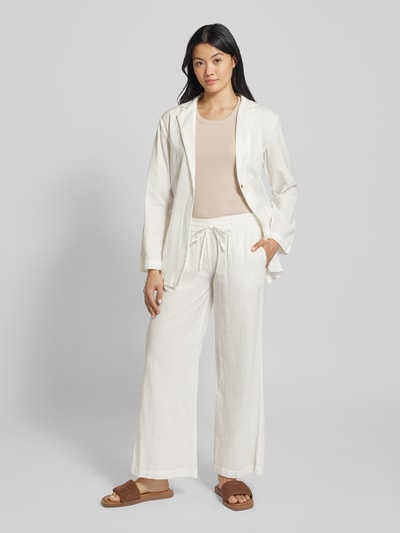 Fransa Spodnie materiałowe z szeroką nogawką i elastycznym pasem model ‘Maddie’ Biały 1