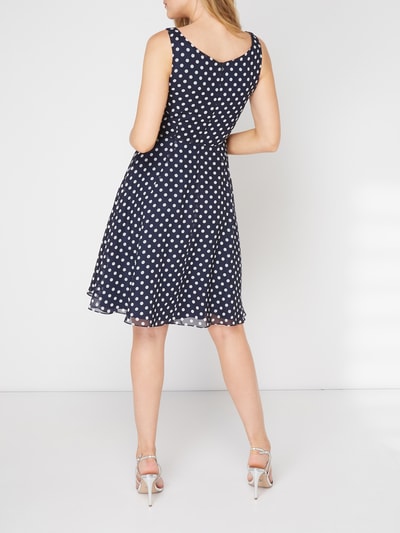 Swing Cocktailkleid mit Polka Dots Dunkelblau 4