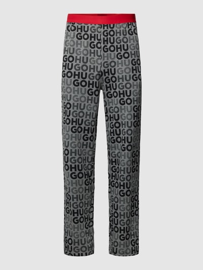 HUGO Pyjamabroek met labeldetails, model 'Monogram' Middengrijs - 1