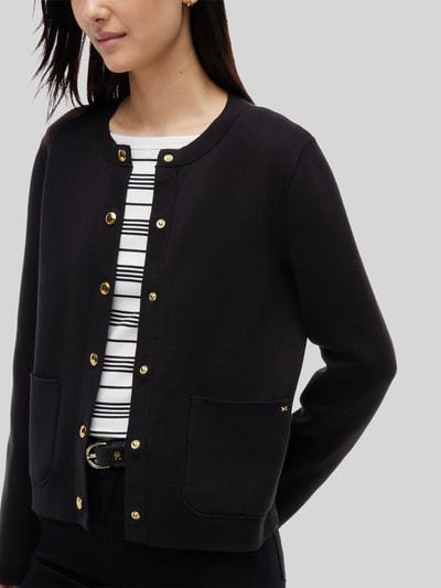Tommy Hilfiger Regular Fit Strickjacke aus Baumwoll-Mix  Black 3