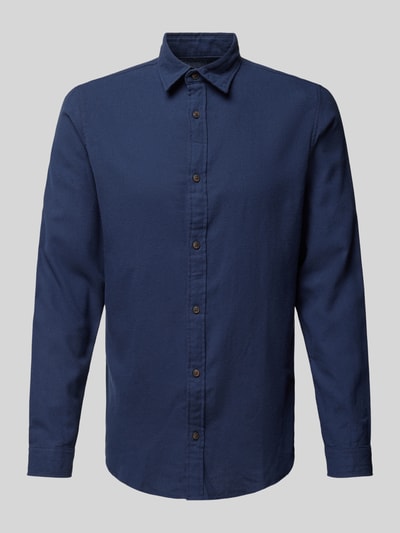 Jack & Jones Regular fit vrijetijdsoverhemd met kentkraag, model 'JOSHUA' Marineblauw - 1