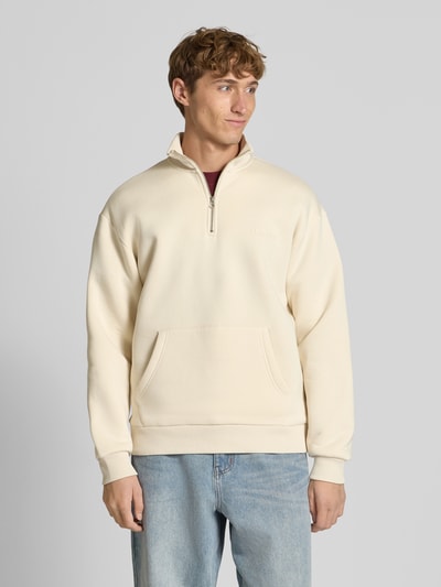 REVIEW Sweatshirt mit Stehkragen und Reißverschluss Ecru 4