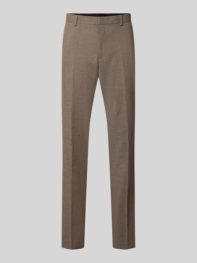 Produktfoto, Slim Fit Anzughose mit Woll-Anteil Modell 'ULTIMATE' von s.Oliver BLACK LABEL in Braun, glatte Struktur, gerade Form