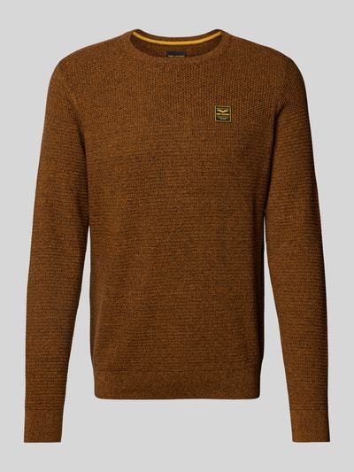 PME Legend Strickpullover mit Label-Patch Orange 1