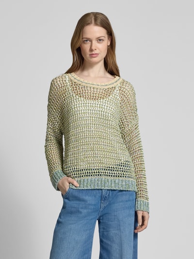 Weekend Max Mara Leinenstrickpullover mit Lochmuster Modell 'LIUTO' Hellgruen 4