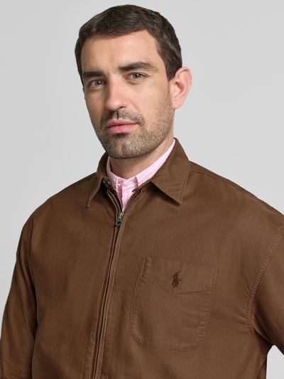 Polo Ralph Lauren Regular Fit Hemdjacke aus reiner Baumwolle Modell 'OSACA' Mittelbraun 3