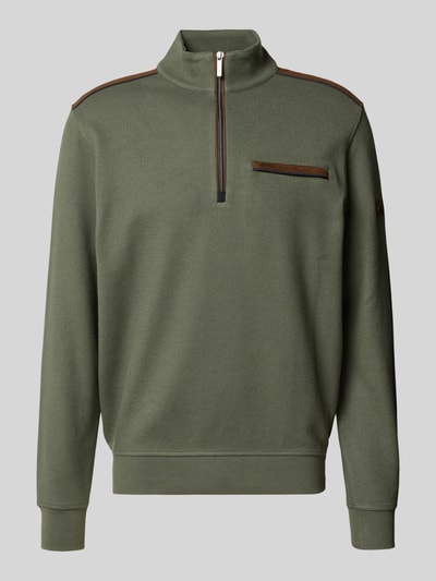 bugatti Sweatshirt mit Label-Detail Khaki 2