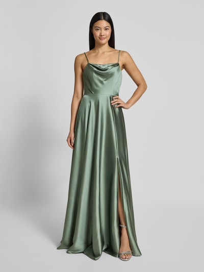 Laona Avondjurk met cascadehals Groen - 4