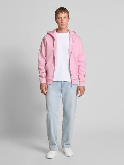 REVIEW Regular fit sweatjack met logo-applicatie Roze - 1