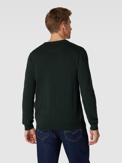 Christian Berg Men Strickpullover in melierter Optik Dunkelgruen Melange 5